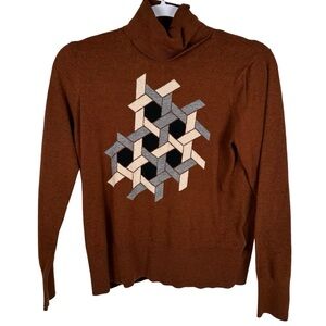 Nice Things by Paloma S. Chocolate Brown Puzzle Wool 70s Academia Sweater Medium
